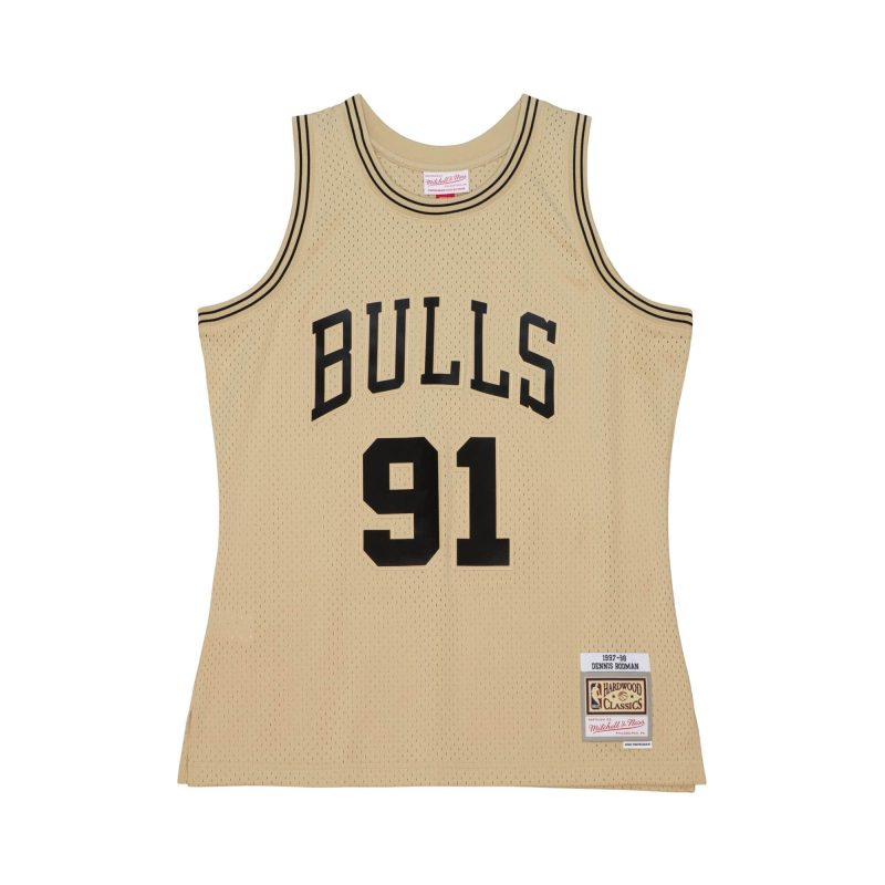 KhakiBlackSwingmanDennisRodmanChicagoBulls1997 98Jersey