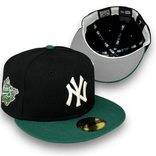 Yankees98WS59FIFTYNewEraBlack EmeraldGreenFittedHatGrayBottom C971EC410207 11